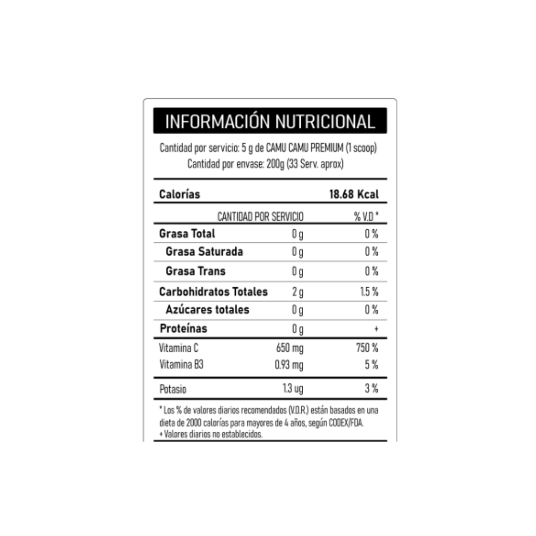 CAMU CAMU (Pulpa de camu camu atomizada)